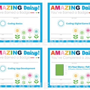 Daisy Badge Journey and Pin Certificates Complete Set Girl - Etsy