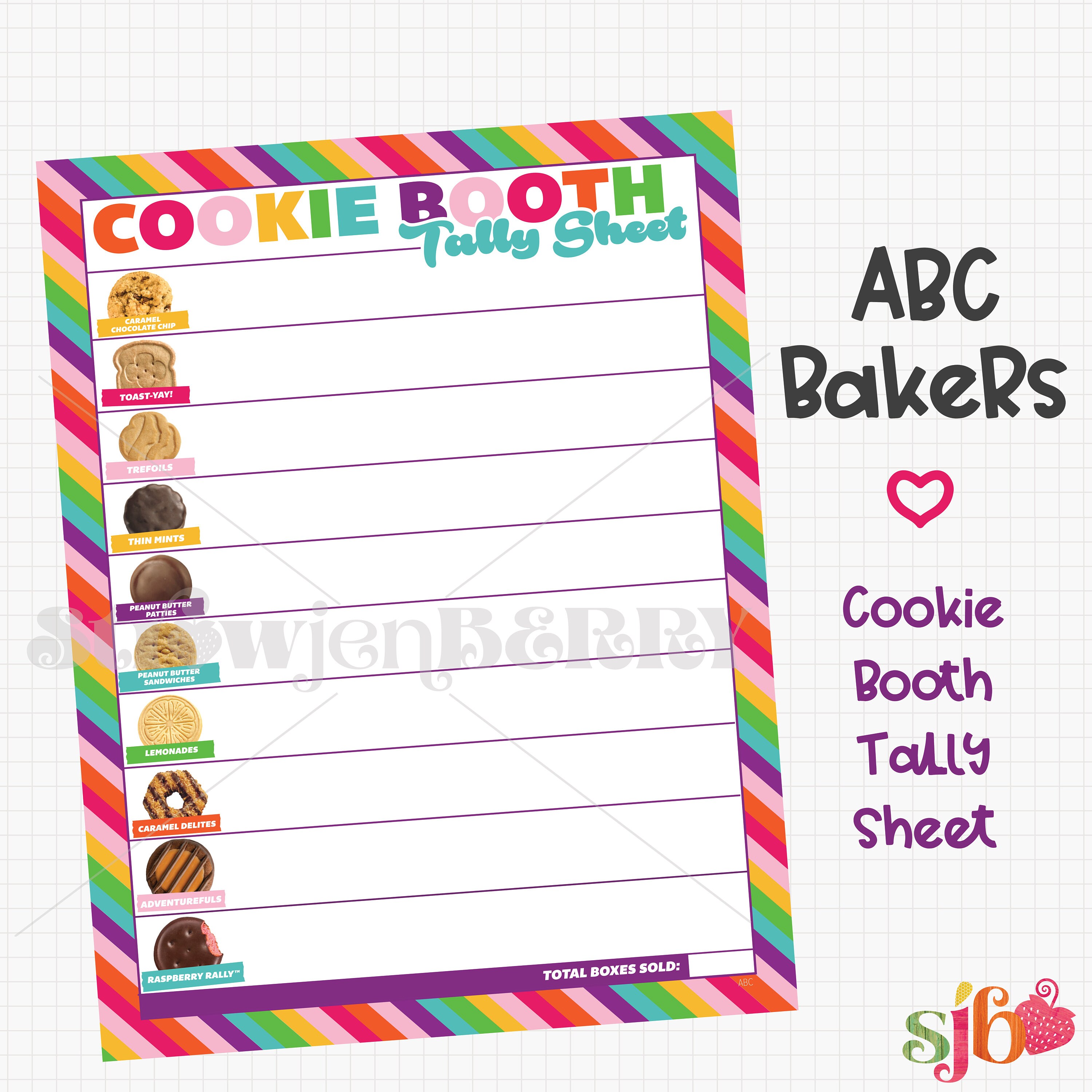 Cookie Booth Tally Sheet Printable