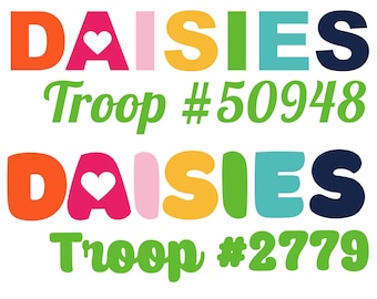 Personalized Daisy Troop Logo 2 Styles Daisies Girl Scouts Inspired JPG PNG