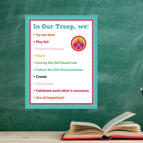 Art &amp; Collectibles Girl Scout Oath Poster Instant Download and Edit ...