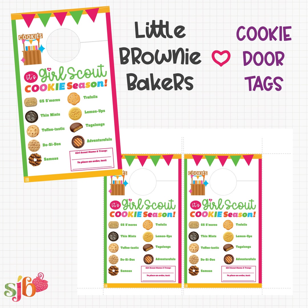 2024 Little Brownie Baker LBB Cookie Door Hanger Tags Printable