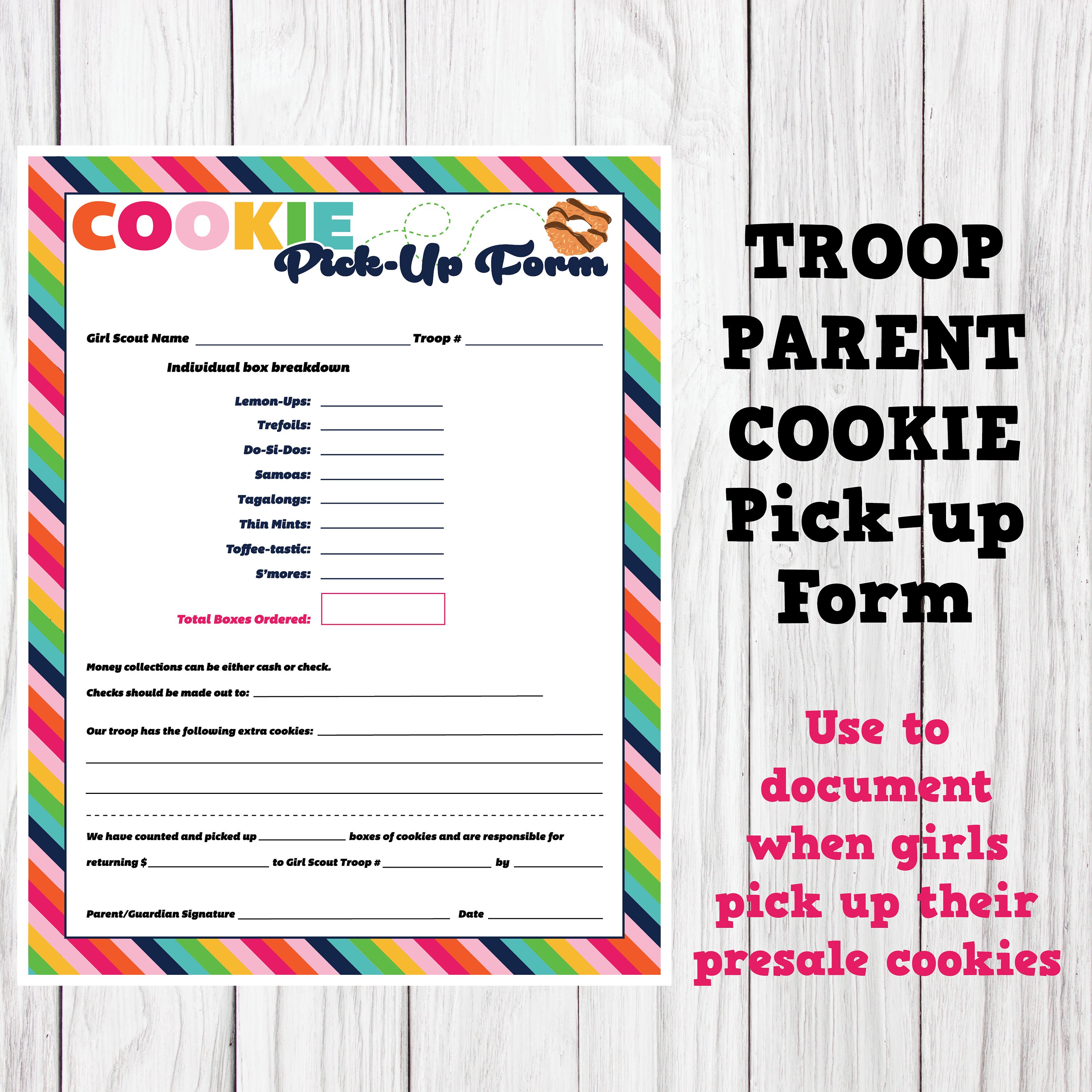 LBB Cookie Parent Form Printable Download Girl Scout Inspired Etsy