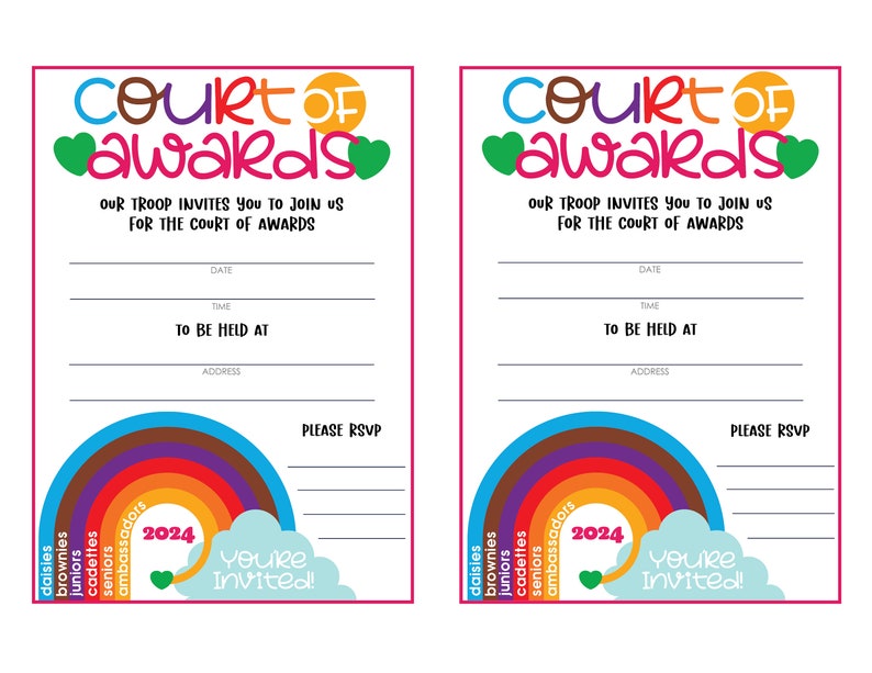 Troop Court of Awards Ceremony Invitation Girl Scouts Inspired PDF - Etsy