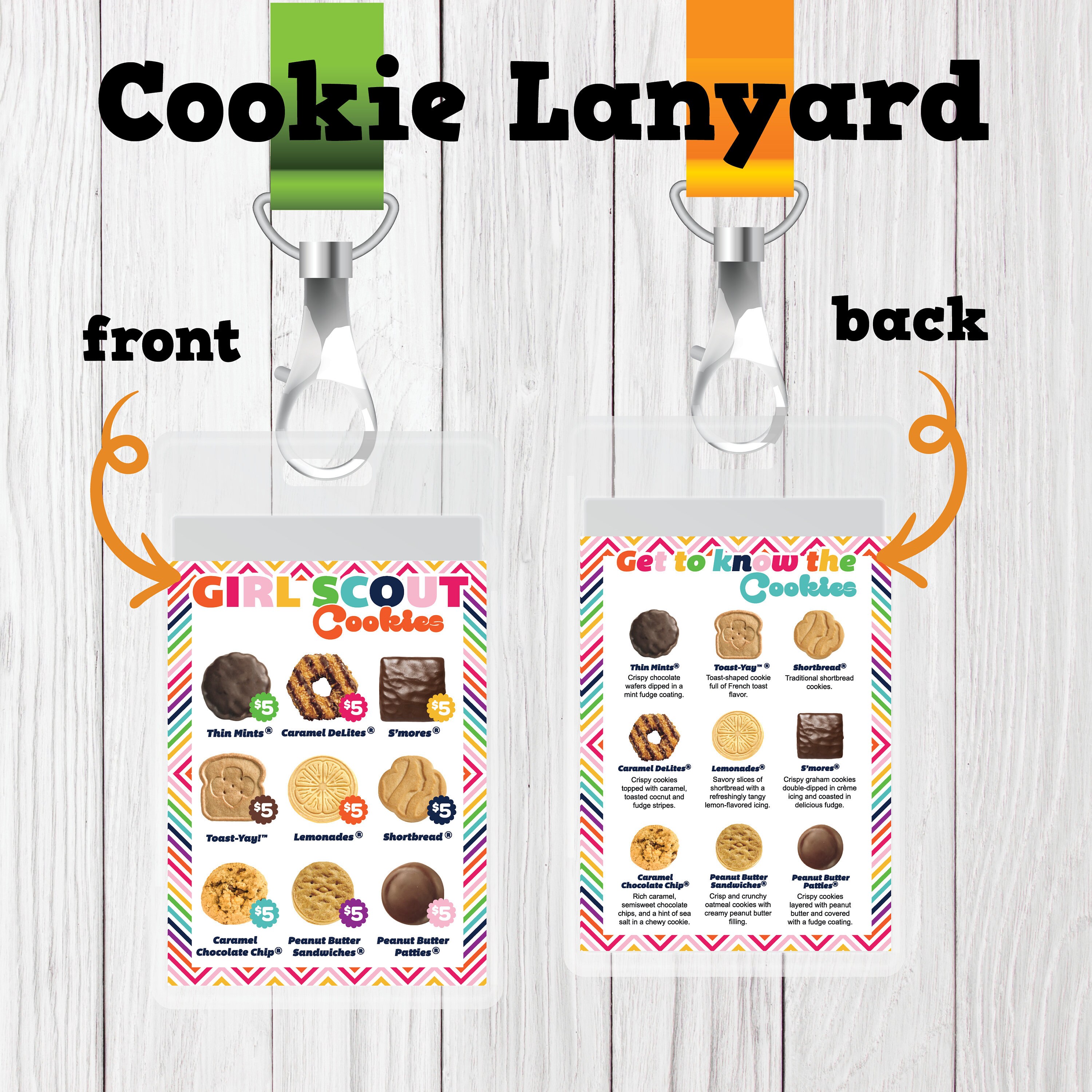 Cookie Lanyard ABC 5 per Box Pricing Option Printable Download Etsy UK