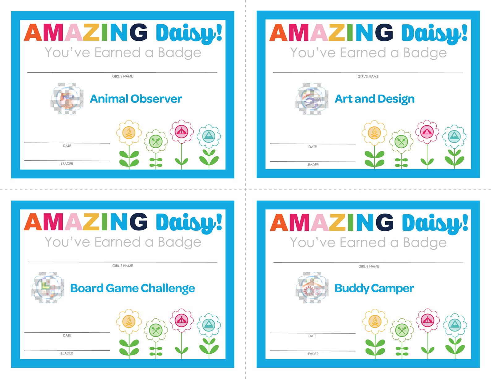 Daisy Badge Journey and Pin Certificates Complete Set Girl Scouts ...
