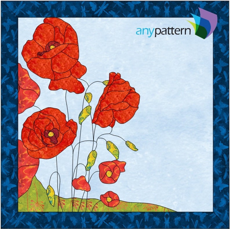 Poppies Applique Quilt Pattern