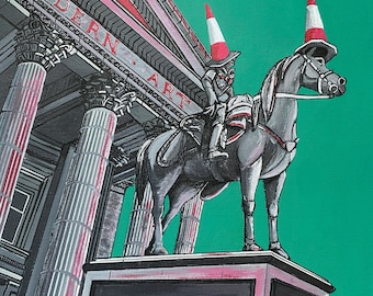 Duke of Wellington, Glasgow, Fine Art Print - Teal