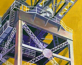 Finneston Crane, Fine Art Print - Yellow