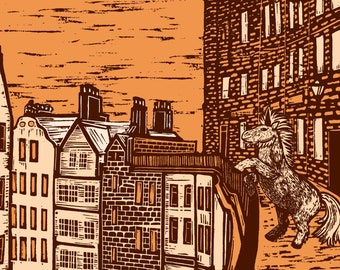 Victoria Street Print: Scottish Folklore Horse Wall Art (Giclee)