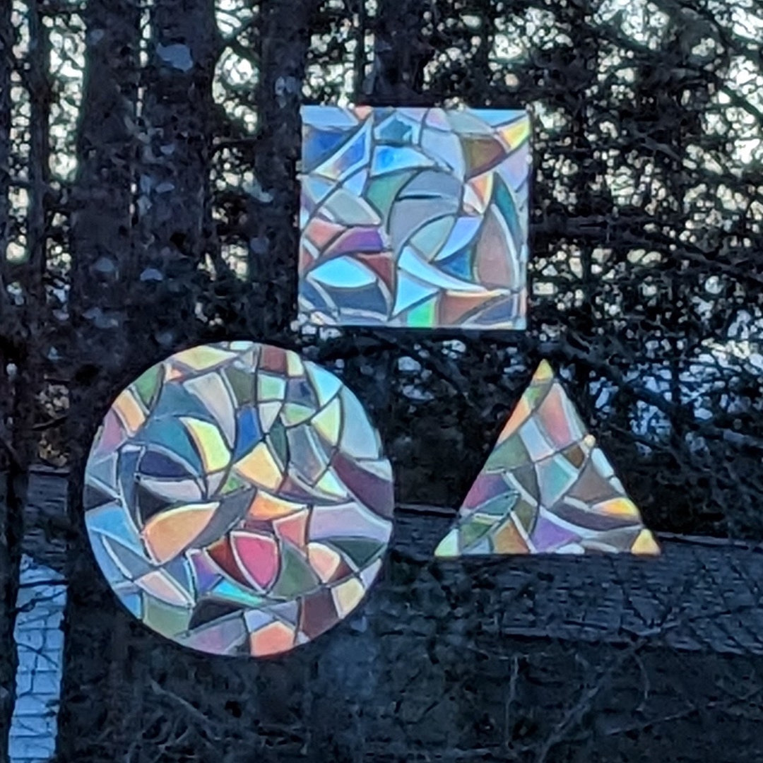 Geometric Shape Suncatcher Decals Reusable Window Cling Stickers