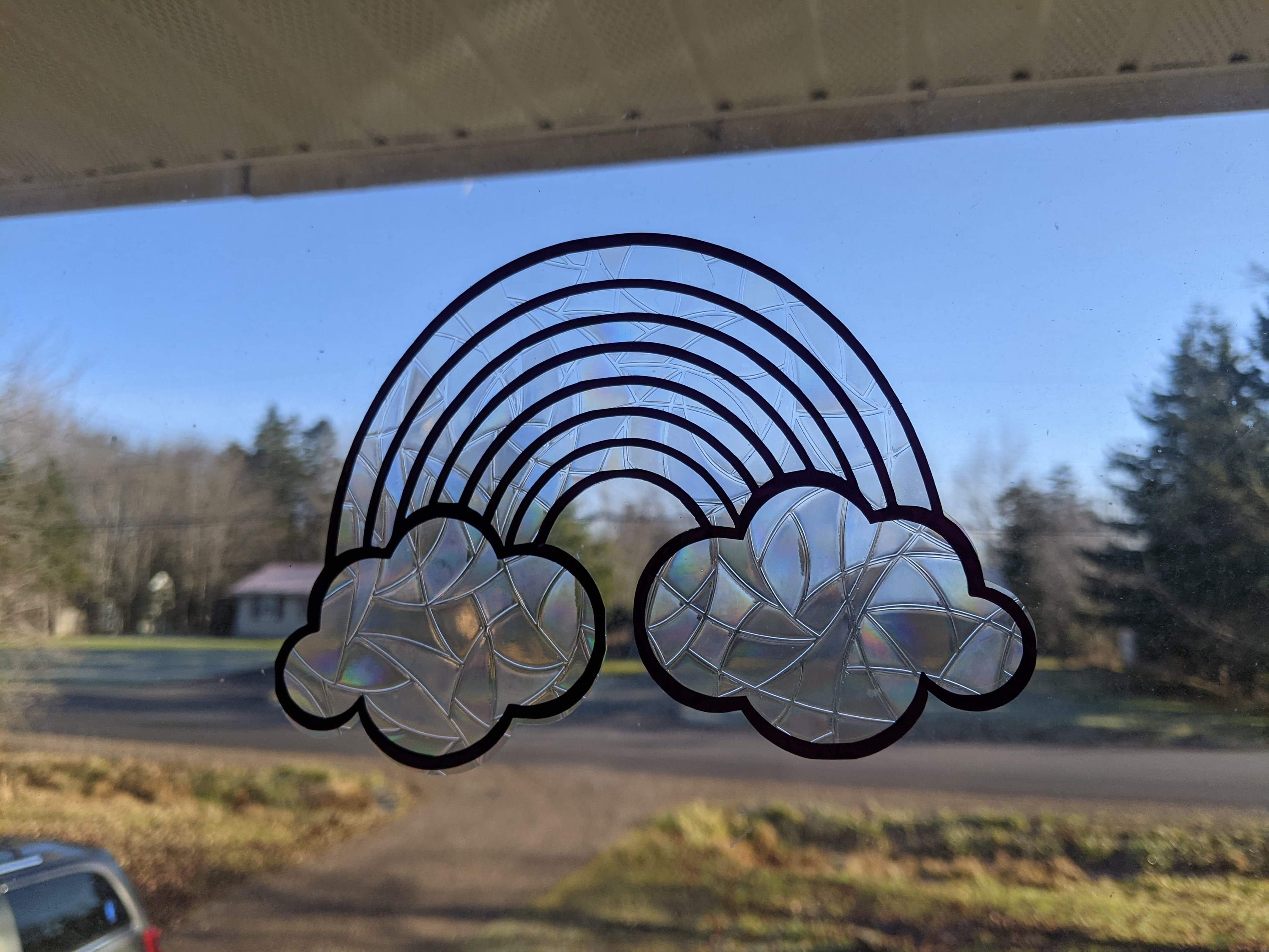 Rainbow Window Cling Decal Casts Rainbows Static Window Etsy