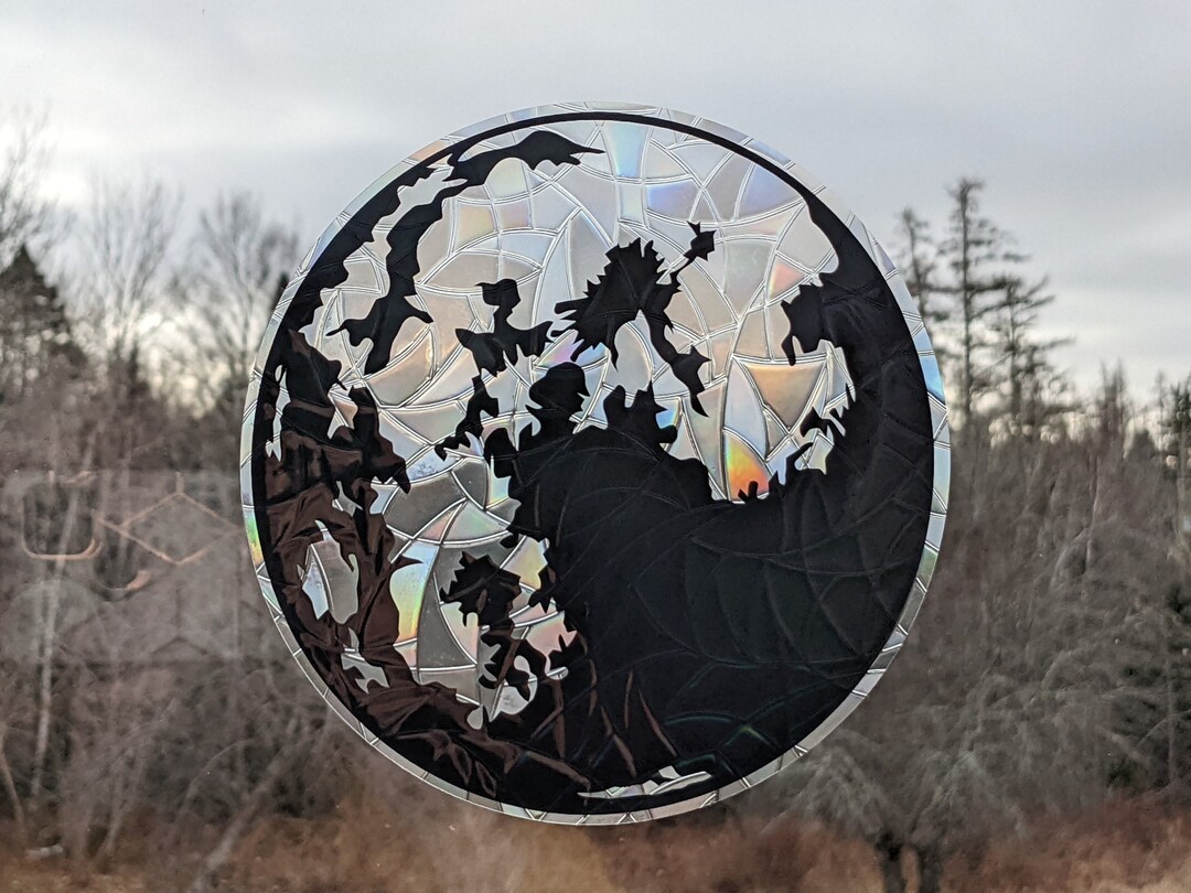 Full Moon Suncatcher Decal - Reusable Window Cling Sticker - Celestial ...