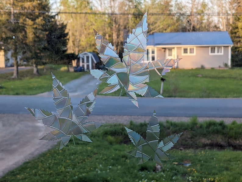 Weed Leaf Rainbow Window Cling Decal Sets Casts Rainbows Etsy