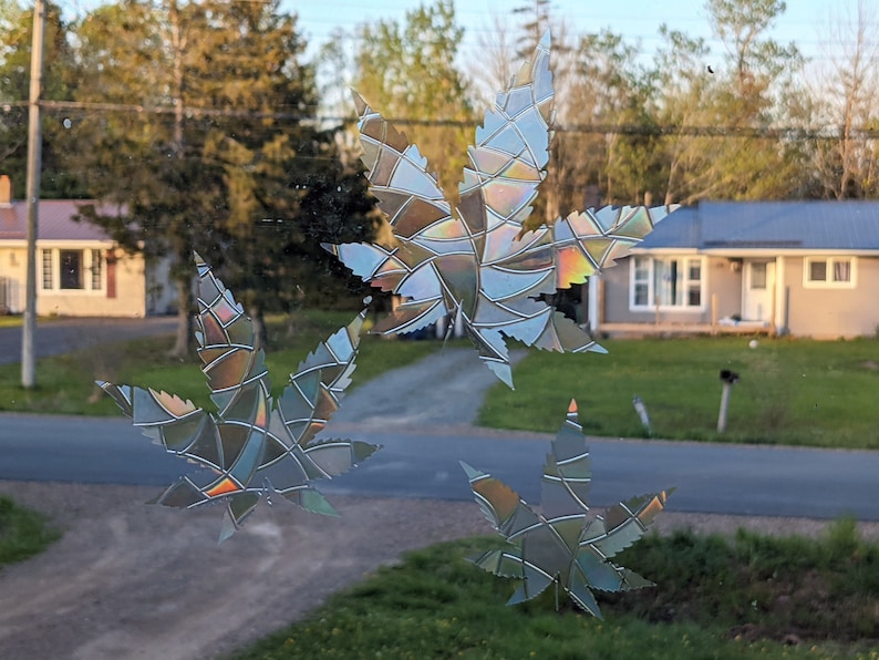 Weed Leaf Rainbow Window Cling Decal Sets Casts Rainbows Etsy