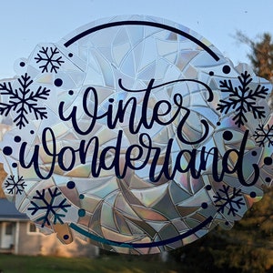 Attrape-soleil Winter Wonderland - Arcs-en-ciel - Flocons de neige - Stickers pour fenêtre - Décoration des Fêtes - Noël - Attrape-soleil - Évitez les impacts d'oiseaux
