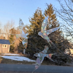 Bird Window Suncatchers - Swallows - Reusable Rainbow Maker - Static Window Cling Decals  - Sun Catcher Stickers - Avoid Bird Collisions