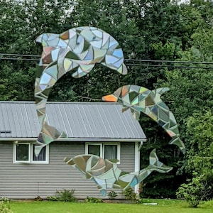 Delfin Suncatcher Aufkleber - Wiederverwendbare Rainbow Maker Aufkleber - Statische haftende Fensterfolie - Sonnenfänger - Vermeiden Sie Vogelschläge - Boho Dekor