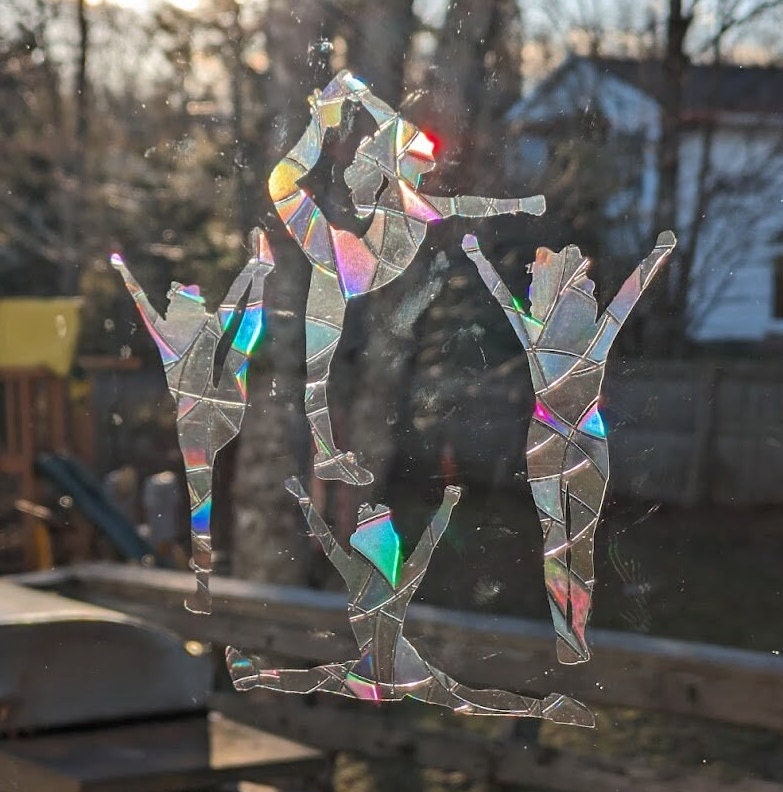 Window Cheer Performance Cheerleading Window Cling Suncatchers - Reusable Cheer Rainbow Maker ...