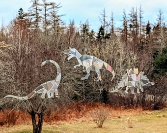 Adesivos de dinossauro para apanhador de sol - Adesivos reutilizáveis para fazer arco-íris de dinossauro - Adesivos estáticos para janelas para crianças - Apanhador de sol T. Rex - Evite colisões com pássaros