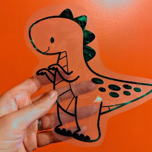 Dinosaur Suncatcher Decal - Rainbow Window Cling - Suncatcher - Casts Rainbows - Static Window Cling - Avoid Bird Collisions - Prismatic
