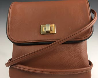 Leather cross-body multipocket purse, large