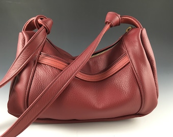 Leather Mini Hobo Bag, Short Strap