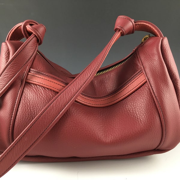 Leather Mini Hobo Bag, Short Strap