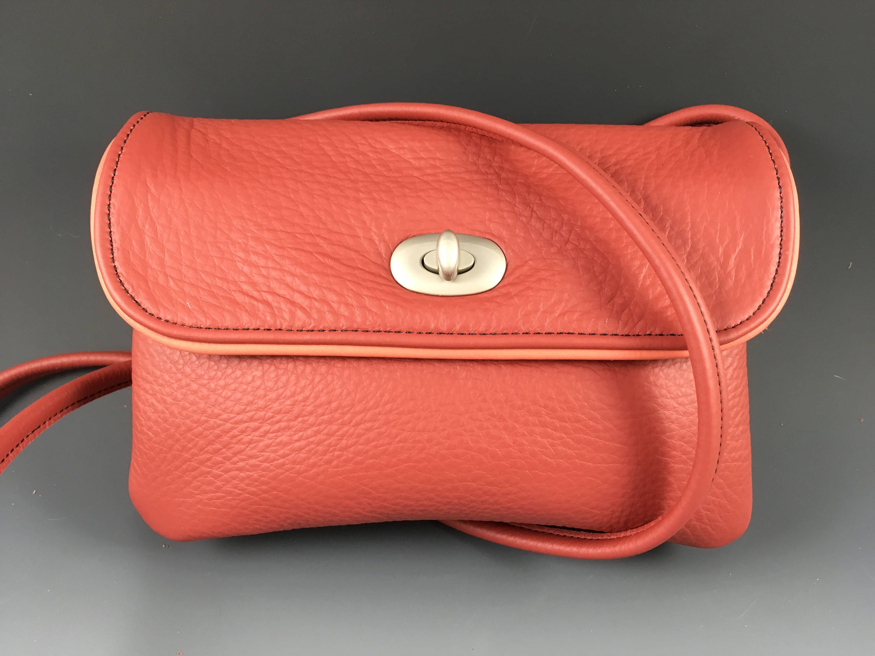 Orange Luxury Leather Crossbody Camera Bag – Highstreet Outlet UK