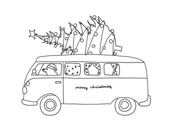 Love Bus Coloring Etsy