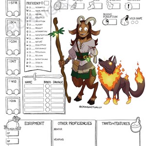 D&D Character Art Commission and DnD custom character sheet image 4
