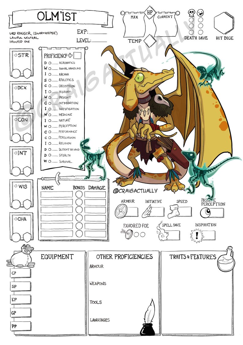 D&D Character Art Commission and DnD custom character sheet image 6