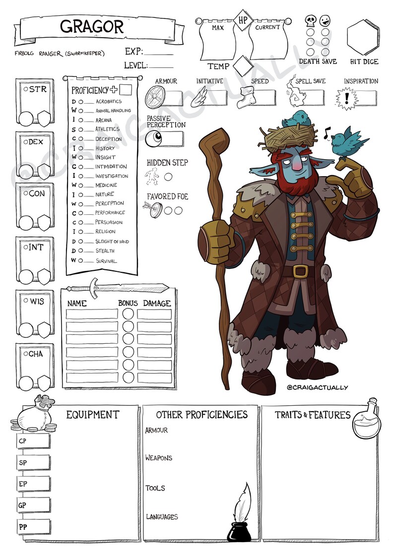 Dungeons And Dragons 5th Edition Custom Illustrated Character Etsy Dungeons And Dragons 5th Edition Custom Illustrated Character Etsy