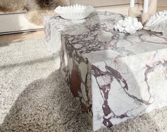 Calacatta Viola Marble plinth coffee table