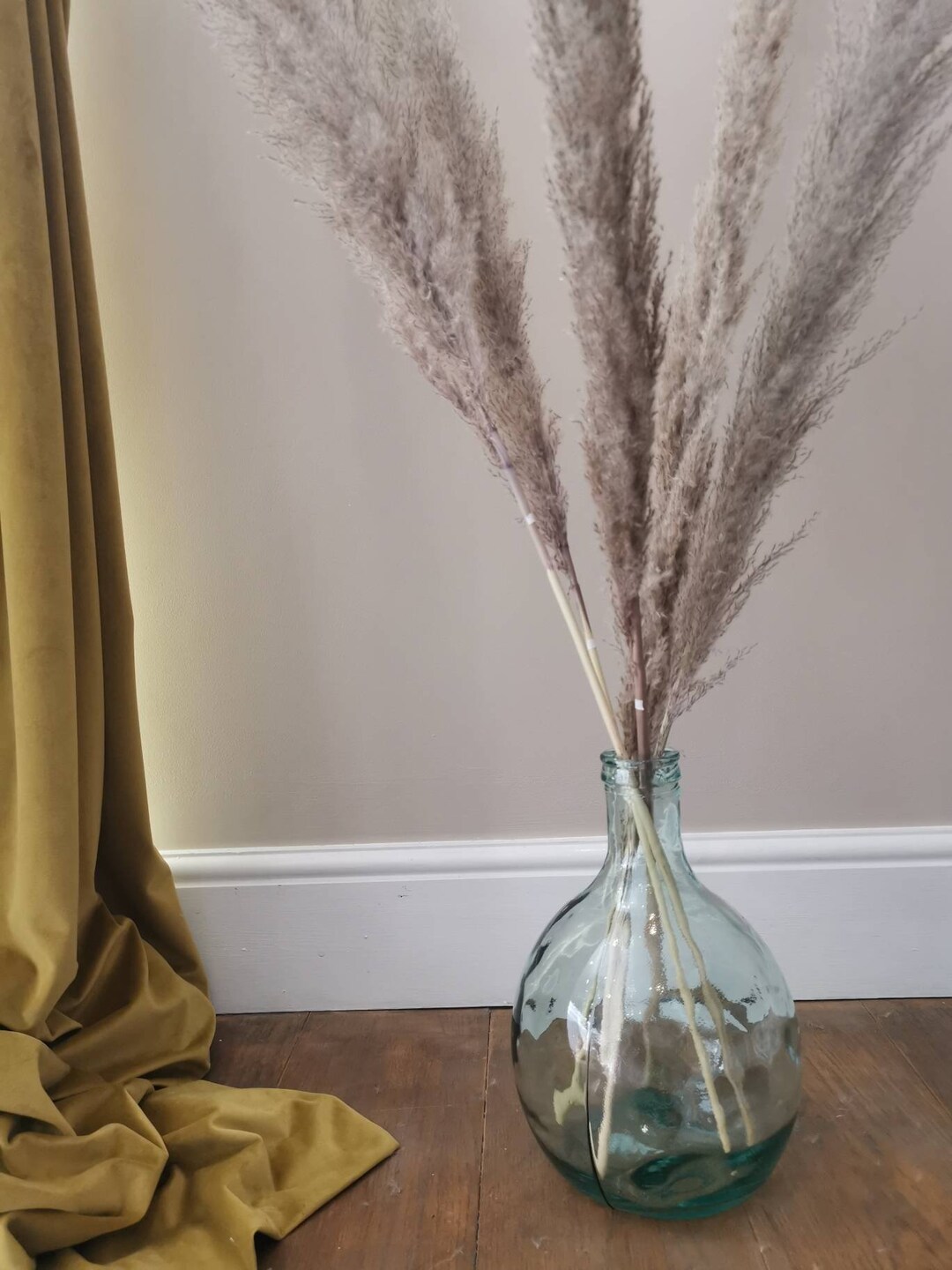 A Beautiful Tall Clear Bottle Neck Glass Vase Etsy