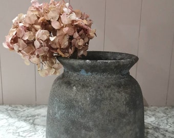 Bali grey vintage effect stone vase