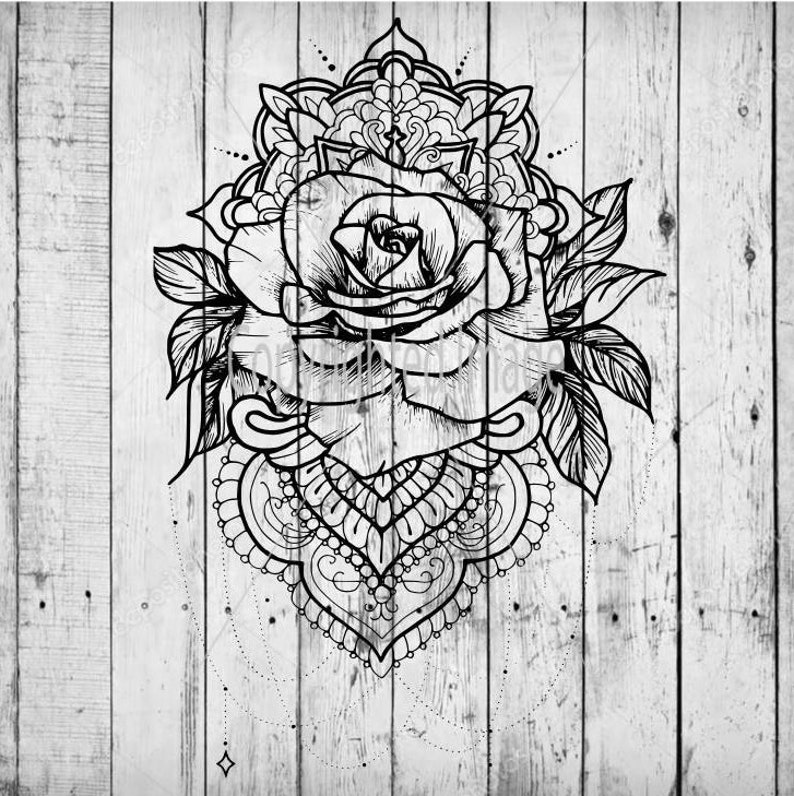 Download Mandala Lace Rose SVG/Vector | Etsy