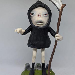 Petit Mort: Hand sculpted lowbrow grim reaper sculpture