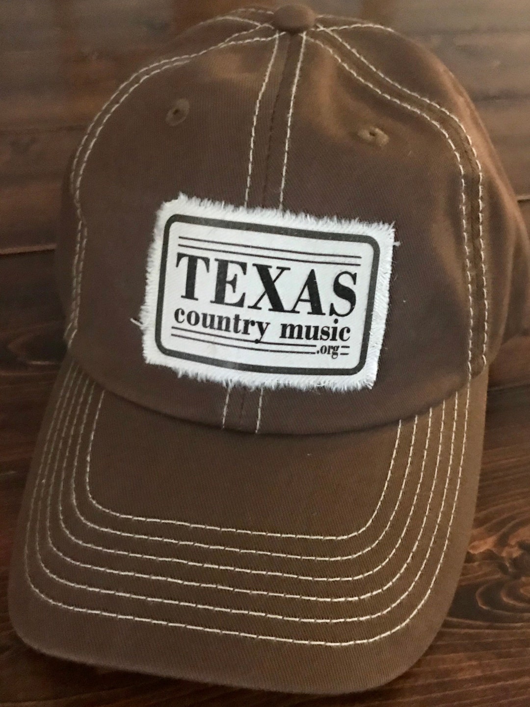 Texas Country Music Baseball Cap Brown With Stitching for Women or Men