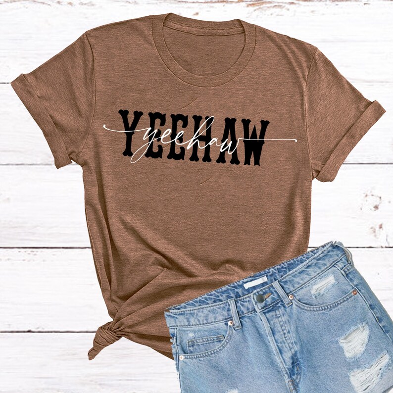 YeeHawT-Shirt Unisex Soft Style on White or Pink