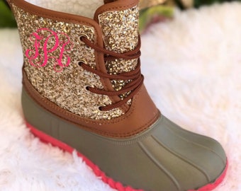 glitter duck boot