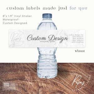 Custom Water Bottle Labels, Waterproof Party Favor Stickers WB1001