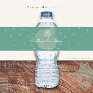Custom Water Bottle Labels, Personalized Event Labels, Design Your Own, Any Theme, Colors, Text, Fully Custom, Party Favor Stickers - WB1001