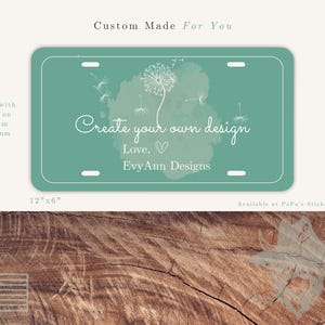 Custom Aluminum License Plate, Personalized Front Tag, UV Printed Plate, Design Your Own, Custom Car Accessory, Keepsake