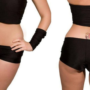 Low waisted leather shorts bottoms, high waisted, faux leather stretch