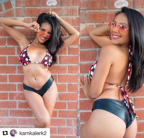 red white polka dot bikini