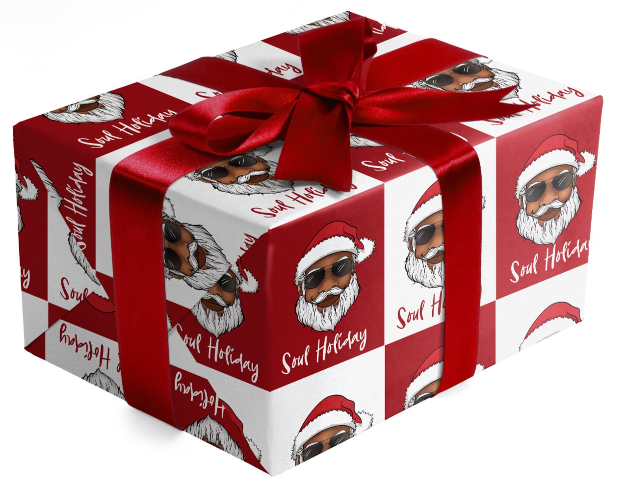 Soul Holiday Gift Wrap Black Santa Gift Wrap African American Santa