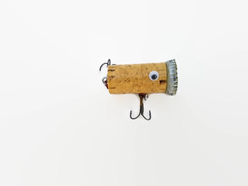 Wine Cork Fishing Lure Popper All Natural Father's Etsy