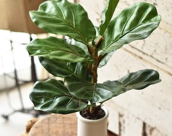 Faux 23" Potted Fiddle Leaf Plant Floral Artificial Plant Farmhouse Style Wedding Spring Decor