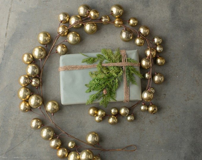 Christmas 72 Aged Gold Ball Garland 2.75 Balls Tree Mantle Decorating