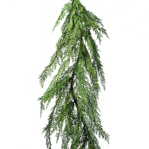 Christmas Cedar Pine Garland 6ft Holiday Decorating Wedding Decorating Farmhouse Mantle Decor Natural Look Artificial